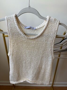 Mango Cream Crochet Knit Tank